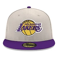 Men's New Era  Gray/Purple Los Angeles Lakers Chrome 59FIFTY Fitted Hat