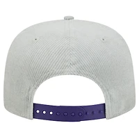 Men's New Era Gray Los Angeles Lakers Throwback Corduroy Golfer Snapback Hat