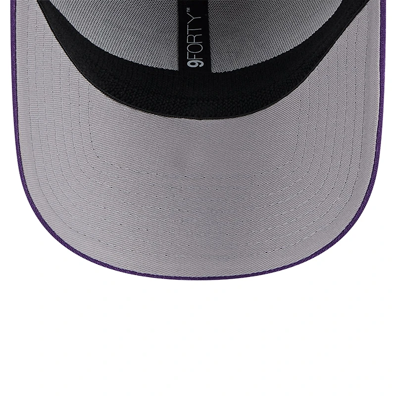 Men's New Era Heather Gray/Purple Los Angeles Lakers Active Digi-Tech Two-Tone 9FORTY Adjustable Hat