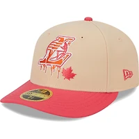 Casquette ajustée 59FIFTY Los Angeles Lakers Drip Low Profile New Era kaki/corail pour hommes