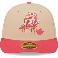 Men's New Era Khaki/Coral Los Angeles Lakers Drip Low Profile 59FIFTY Fitted Hat
