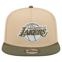 Men's New Era Khaki/Olive Los Angeles Lakers Color Pack Two-Tone A-Frame 9FIFTY Snapback Hat
