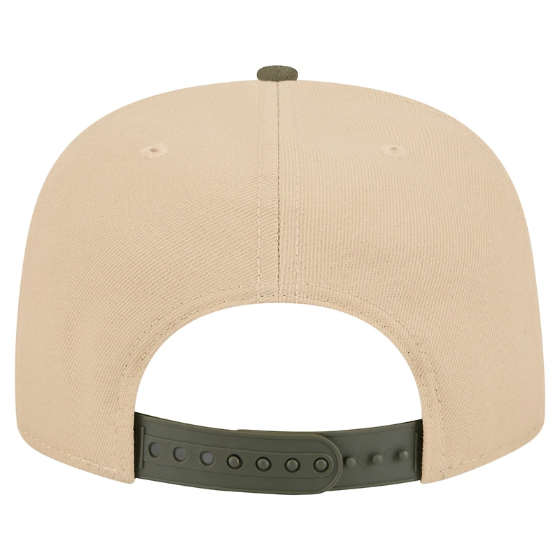 Men's New Era Khaki/Olive Los Angeles Lakers Color Pack Two-Tone A-Frame 9FIFTY Snapback Hat