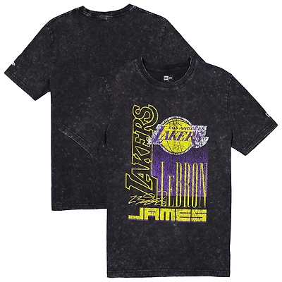 T-shirt New Era LeBron James noir Los Angeles Lakers Full Court Press Mineral Wash Player pour homme