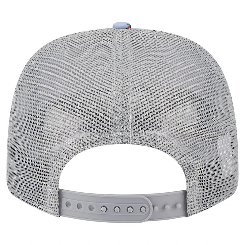 Men's New Era Light Blue/Gray Los Angeles Lakers Adventure Aloha Pattern 9SEVENTY Stretch-Snap Hat