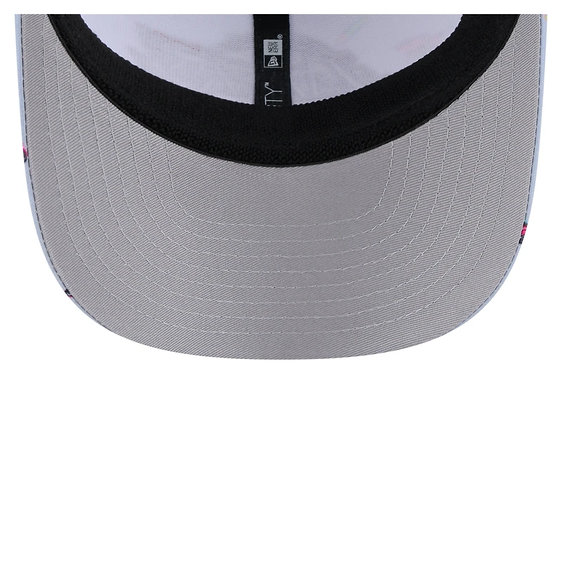 Men's New Era Light Blue/Gray Los Angeles Lakers Adventure Aloha Pattern 9SEVENTY Stretch-Snap Hat