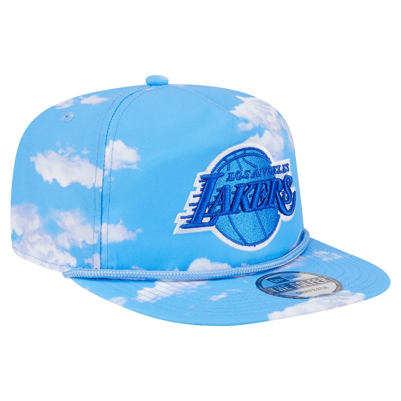 Casquette ajustable en corde bleu clair pour homme New Era Los Angeles Lakers Head in the Clouds