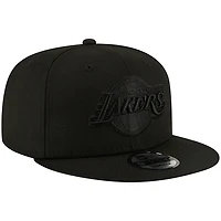 Men's New Era Los Angeles Lakers Black On Black 9FIFTY Snapback Hat