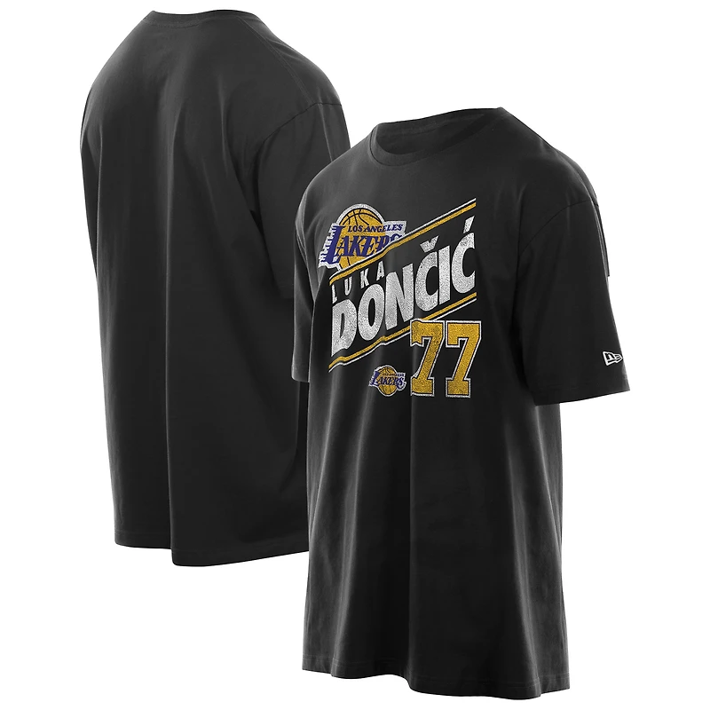 T-shirt oversize noir New Era Luka Dončić pour homme, motif joueur de la ligue des Los Angeles Lakers