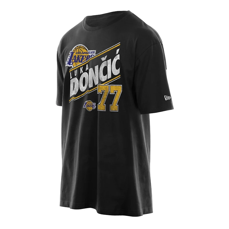 T-shirt oversize noir New Era Luka Dončić pour homme, motif joueur de la ligue des Los Angeles Lakers