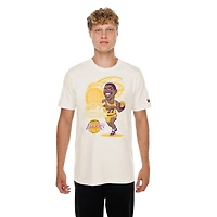 T-shirt graphique New Era Magic Johnson crème pour homme, Los Angeles Lakers