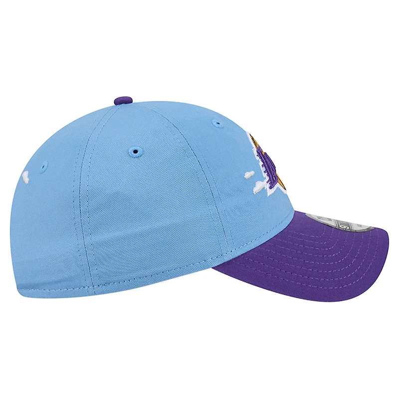 Casquette ajustable New Era Clouds 9TWENTY bleu poudré pour homme, Los Angeles Lakers