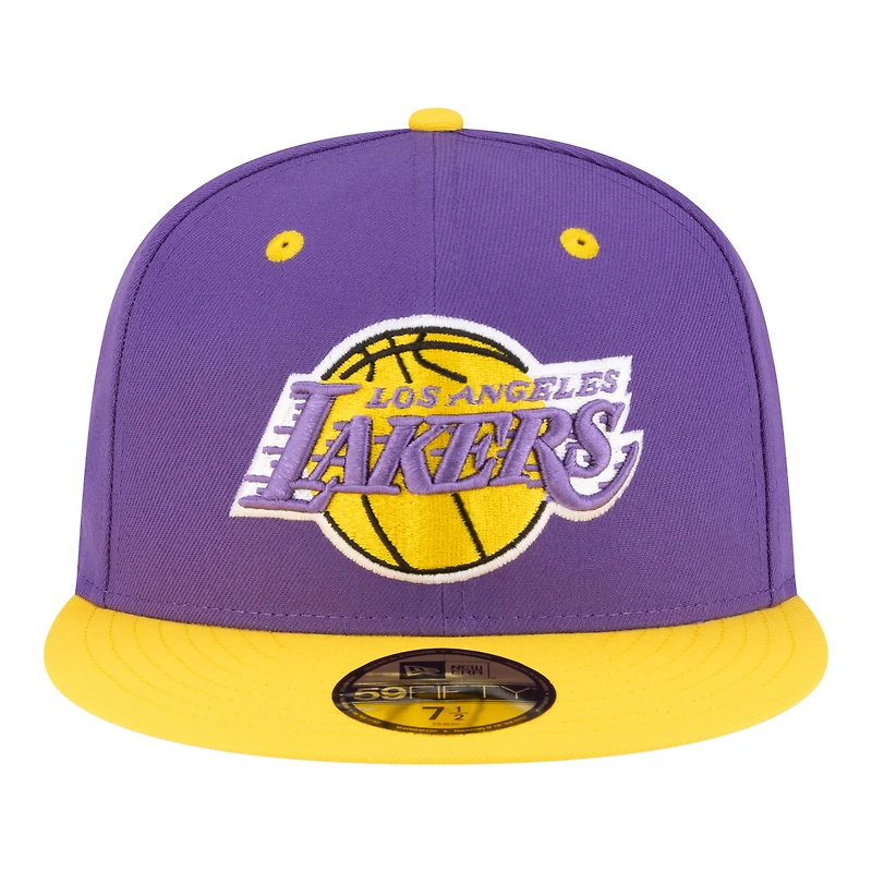 Men's New Era Purple/Gold Los Angeles Lakers 80s Throwback 59FIFTY Fitted Hat