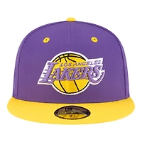 Men's New Era  Purple/Gold Los Angeles Lakers 80s Throwback 59FIFTY Fitted Hat