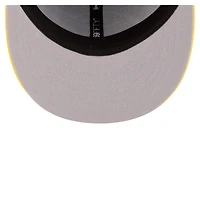 Casquette ajustée New Era 59FIFTY pour homme, violette et or, Los Angeles Lakers, style années 80.