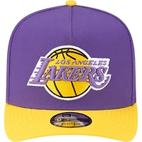 Casquette snapback New Era 9FIFTY pour homme, violette et or, Los Angeles Lakers, style années 80.