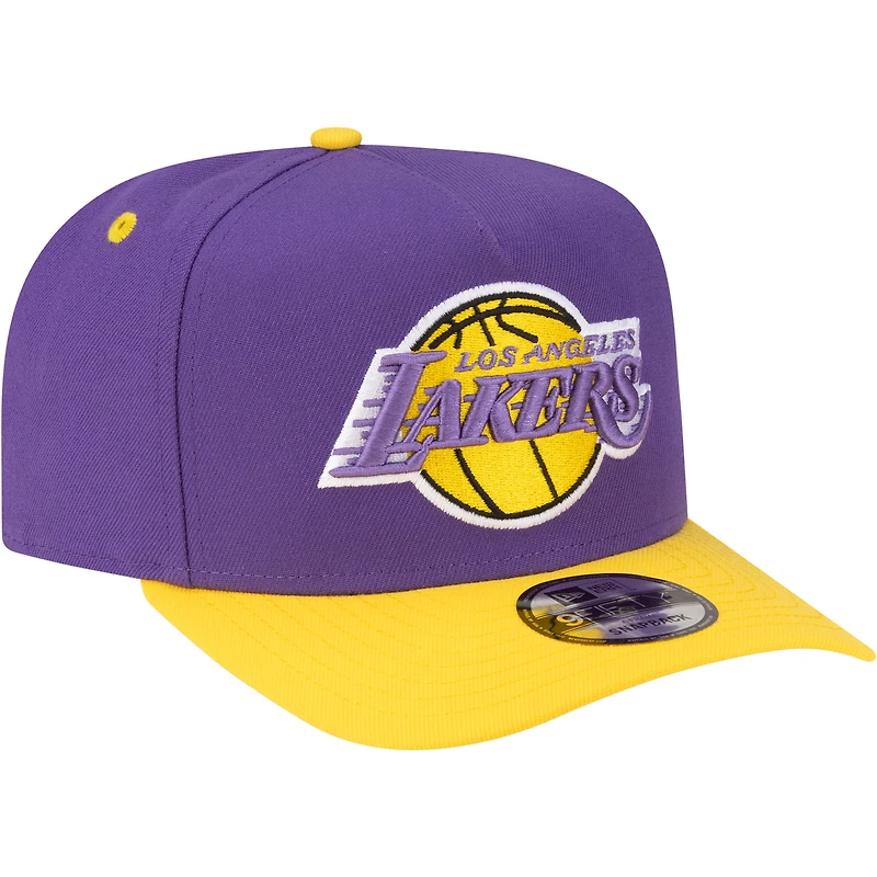 Men's New Era  Purple/Gold Los Angeles Lakers 80s Throwback A-Frame 9FIFTY Snapback Hat