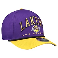 Casquette ajustable New Era Arch 9FORTY M-Crown A-Frame pour homme, violette et or, Los Angeles Lakers