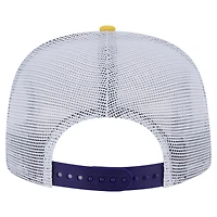 Casquette snapback de golfeur New Era violet/doré Los Angeles Lakers Throwback Dye pour homme