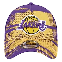 Casquette ajustable A-Frame Trucker 9FORTY pour homme New Era violet/doré Los Angeles Lakers Tip Off