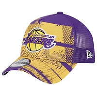 Casquette ajustable A-Frame Trucker 9FORTY pour homme New Era violet/doré Los Angeles Lakers Tip Off