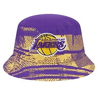 Chapeau bob Tip-Off violet/doré des Los Angeles Lakers de New Era pour homme
