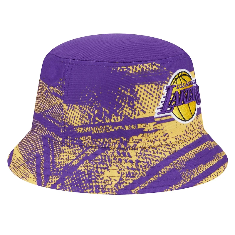 Chapeau bob Tip-Off violet/doré des Los Angeles Lakers de New Era pour homme
