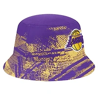 Chapeau bob Tip-Off violet/doré des Los Angeles Lakers de New Era pour homme