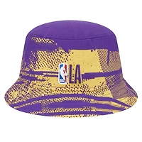 Chapeau bob Tip-Off violet/doré des Los Angeles Lakers de New Era pour homme