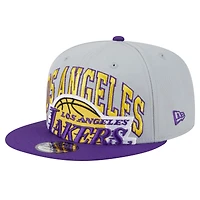Casquette Snapback 9FIFTY New Era violet/gris Los Angeles Lakers Tip-Off pour homme