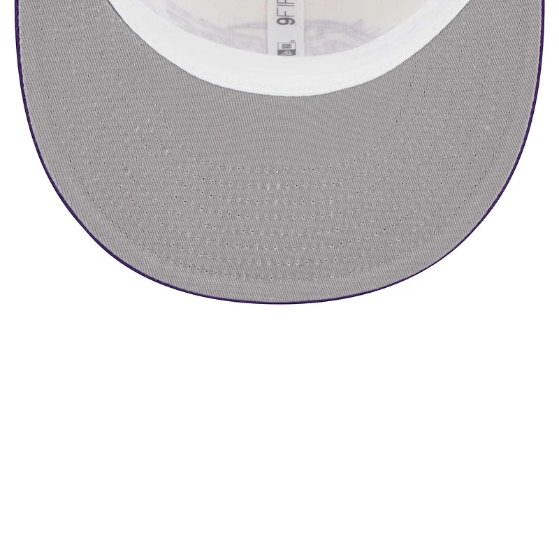 Men's New Era Purple/White Los Angeles Lakers Tear Trucker 9FIFTY Adjustable Hat