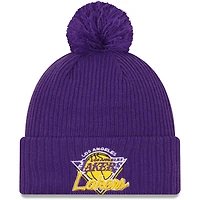 Men's New Era Purple Los Angeles Lakers 2021 NBA Tip-Off - Team Color Pom Cuffed Knit Hat