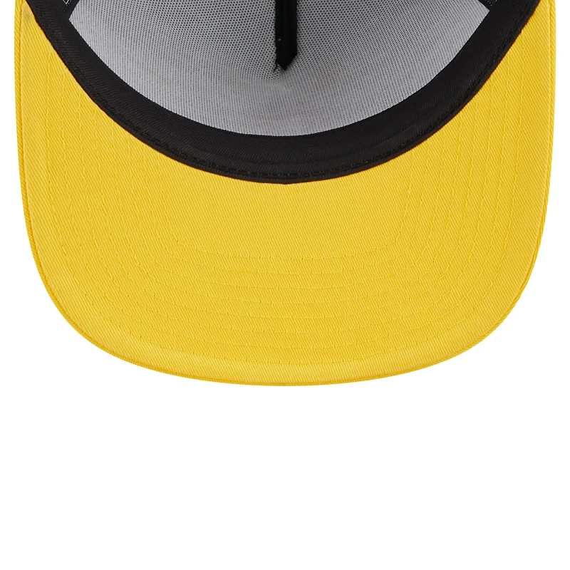 Men's New Era Purple Los Angeles Lakers Arch A-Frame Trucker 9FIFTY Snapback Hat
