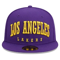 Casquette ajustée 59FIFTY violette Los Angeles Lakers Big Arch Text pour homme New Era