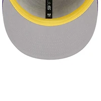Casquette ajustée 59FIFTY violette Los Angeles Lakers Big Arch Text pour homme New Era