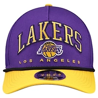 Men's New Era  Purple Los Angeles Lakers Bold Arch COOLERA 9FORTY A-Frame M-Crown Adjustable Hat