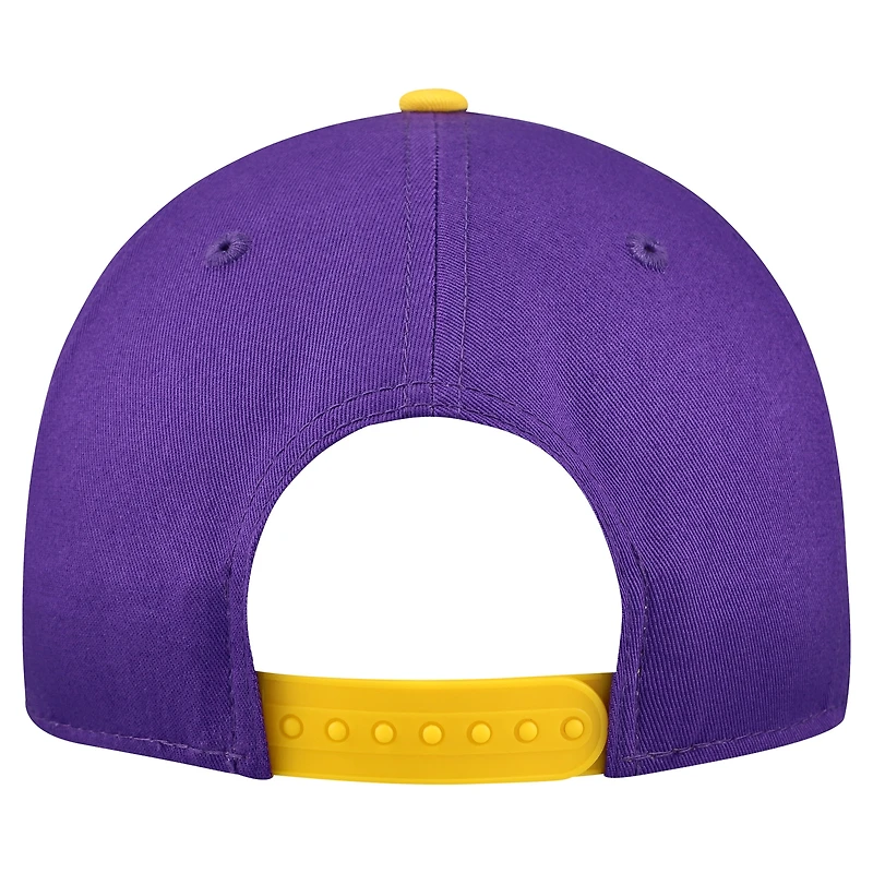 Men's New Era Purple Los Angeles Lakers Bold Arch COOLERA 9FORTY A-Frame M-Crown Adjustable Hat