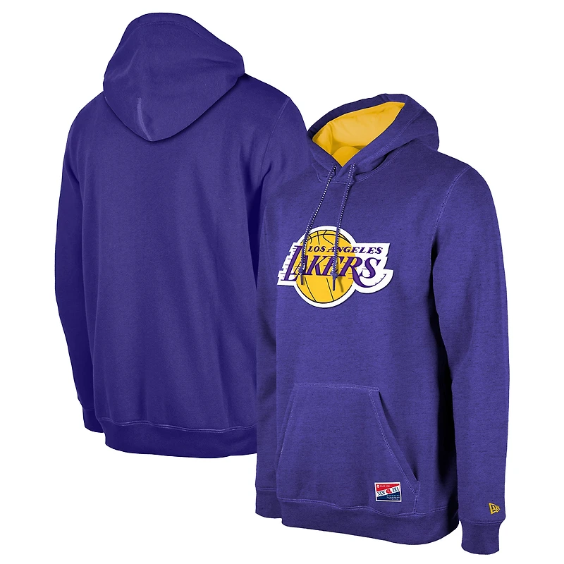 Men's New Era Purple Los Angeles Lakers Corduroy Applique Pullover Hoodie