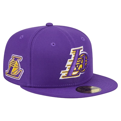 Casquette ajustée violette New Era Los Angeles Lakers Deceptor 59FIFTY pour homme