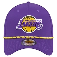 Men's New Era Purple Los Angeles Lakers Featherweight Poly Rope Flex 39Thirty Hat