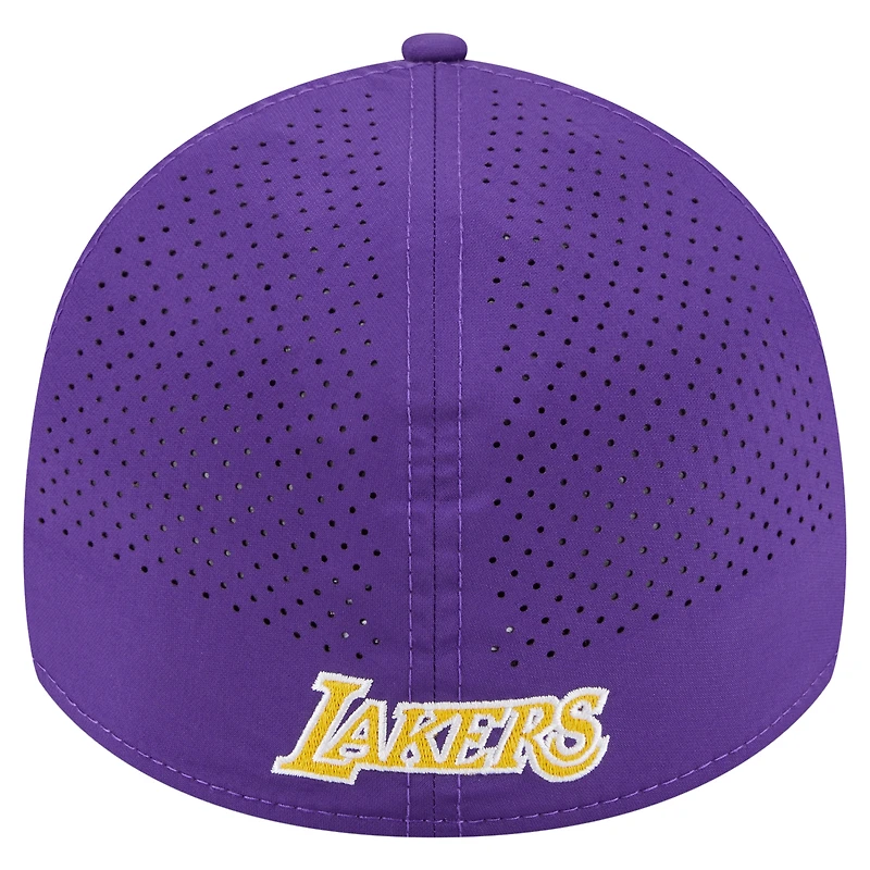 Men's New Era Purple Los Angeles Lakers Featherweight Poly Rope Flex 39Thirty Hat