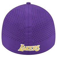 Men's New Era Purple Los Angeles Lakers Featherweight Poly Rope Flex 39Thirty Hat
