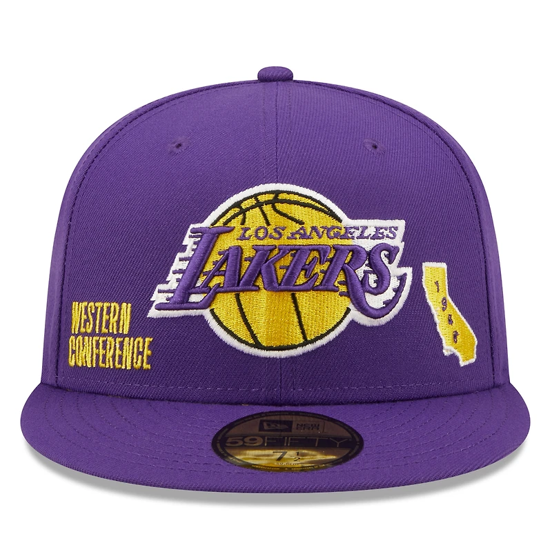 Men's New Era Purple Los Angeles Lakers Identity 59FIFTY Fitted - Hat