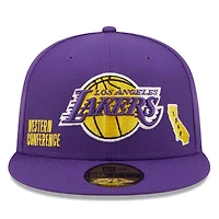 Men's New Era Purple Los Angeles Lakers Identity 59FIFTY Fitted - Hat