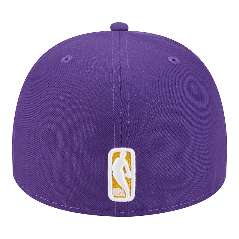 Men's New Era  Purple Los Angeles Lakers Injection Cartoon Logo A-Frame 59FIFTY Fitted Hat