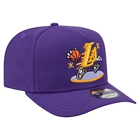 Men's New Era  Purple Los Angeles Lakers Injection Cartoon Logo A-Frame 9FIFTY Adjustable Hat