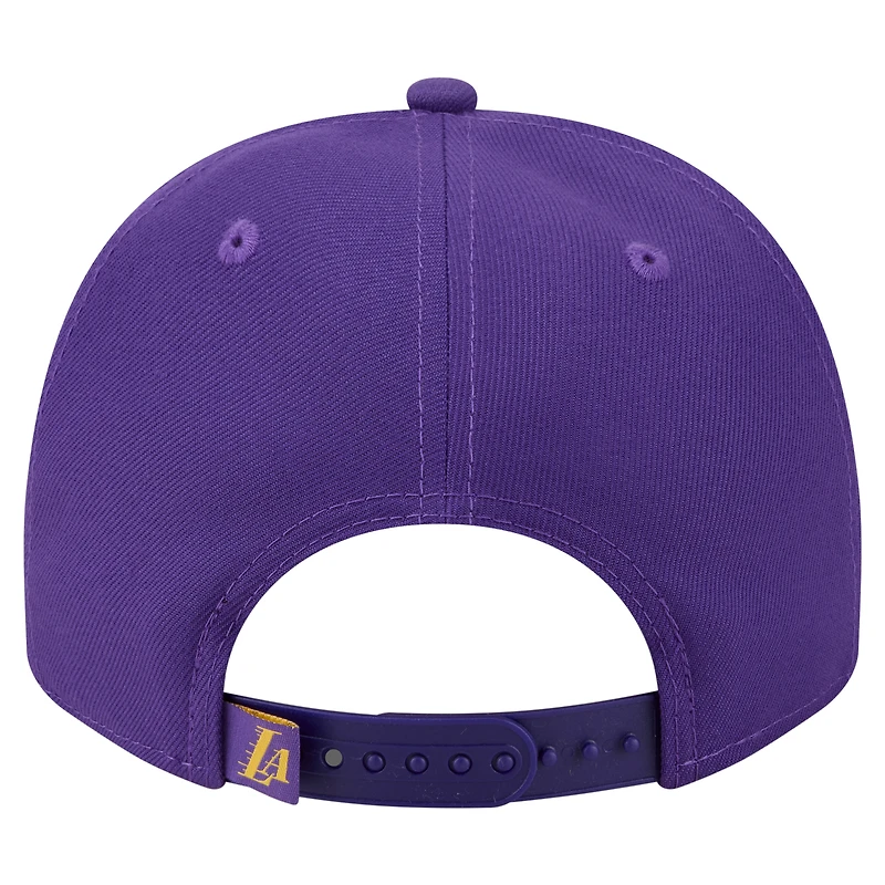 Men's New Era  Purple Los Angeles Lakers Injection Cartoon Logo A-Frame 9FIFTY Adjustable Hat
