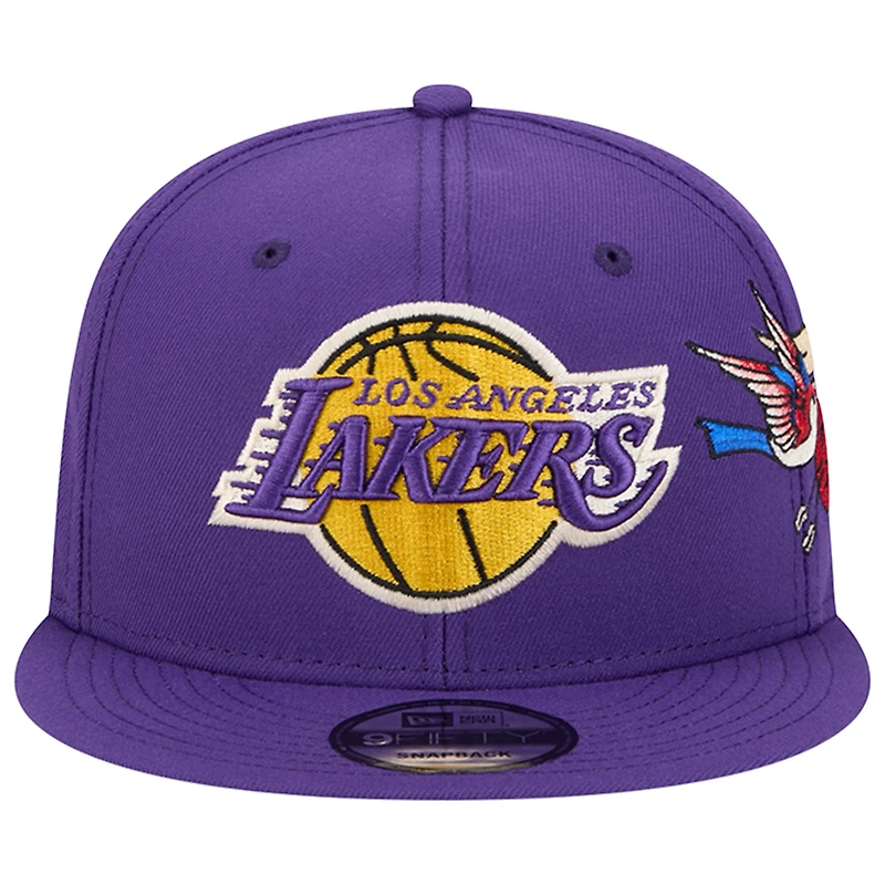 Casquette Snapback Injection City Art 9FIFTY violette des Los Angeles Lakers de New Era pour homme
