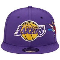 Casquette Snapback Injection City Art 9FIFTY violette des Los Angeles Lakers de New Era pour homme