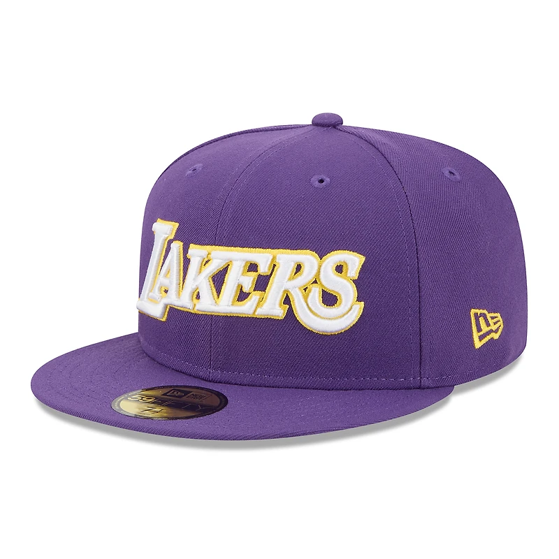 Casquette ajustée New Era violette Los Angeles Lakers Jersey Hook Statement Edition 59FIFTY pour homme